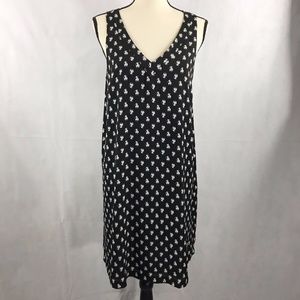 LOFT Floral Print Shift Dress V Neck Size M